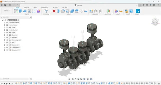 design 3d models and mechanical parts in fusion 360