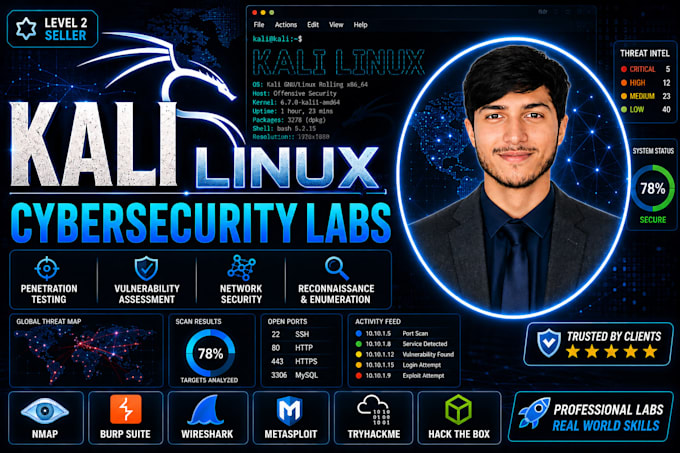 do IT, kali linux, and cybersecurity projects and labs