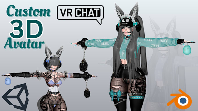 Modifica, ripara, carica, rigga avatar vrchat, modello vrm, personaggio ...