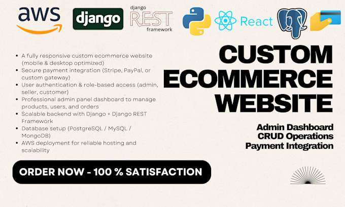 make custom ecommerce website with admin page, deployment, payment method