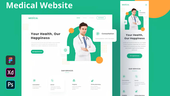 design a professional medical courier website