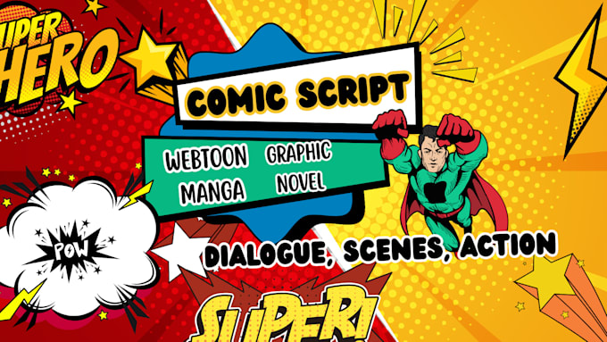 Craft dynamic comic book, webtoon, graphic novel script strip ...