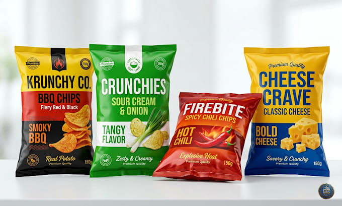 design professional chips packaging, snacks pouch, and food packaging