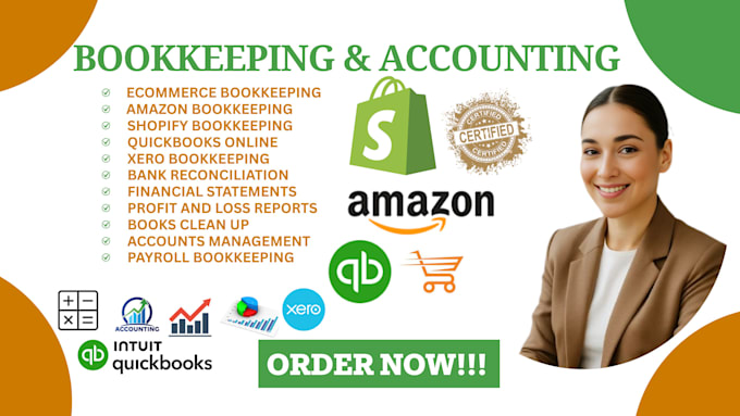do ecommerce bookkeeping, shopify and amazon accounting with quickbooks online