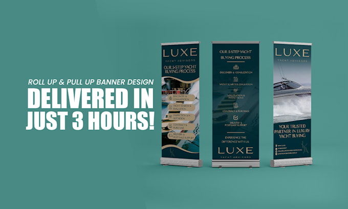 design professional pull up roll up banner in just 3 hours
