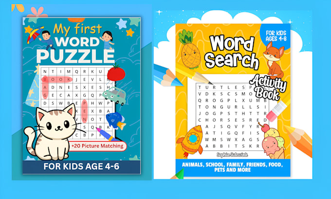 create puzzle books, word search, sudoku, mazes, activity books for amazon KDP
