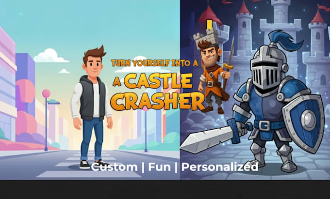 create custom character design castle crashers game art for steam or personal