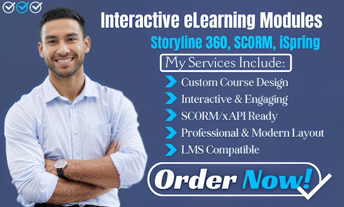 interactive elearning course modules on articulate storyline 360, scorm, ispring
