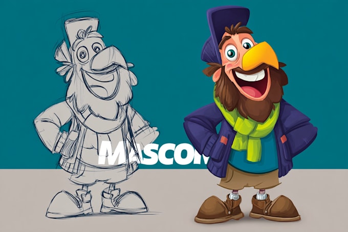 create cartoon character design mascot