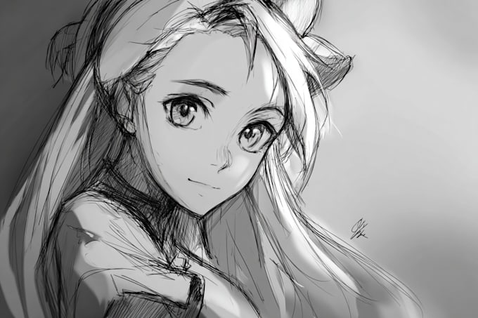 draw anime sketch colored for you