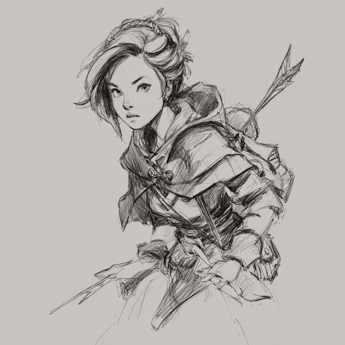 sketch fantasy character concept art