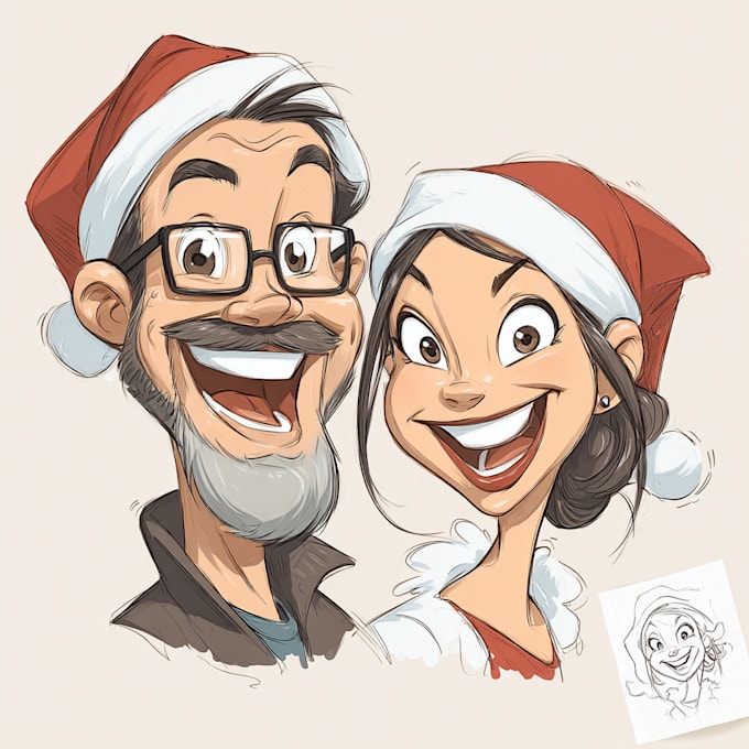 draw christmas cartoon caricature