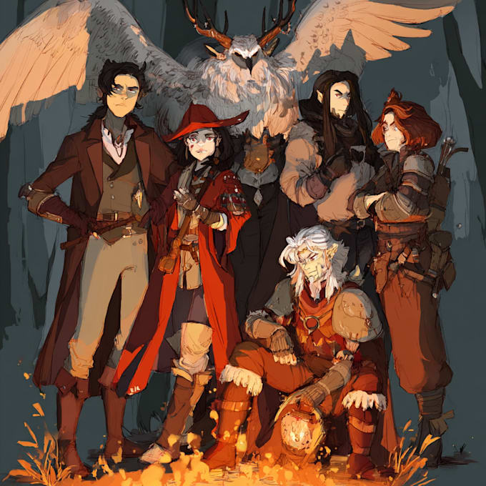 draw your uniqe dnd party art