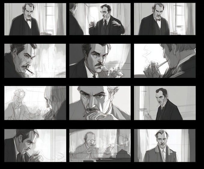 illustration comic page storyboard character design