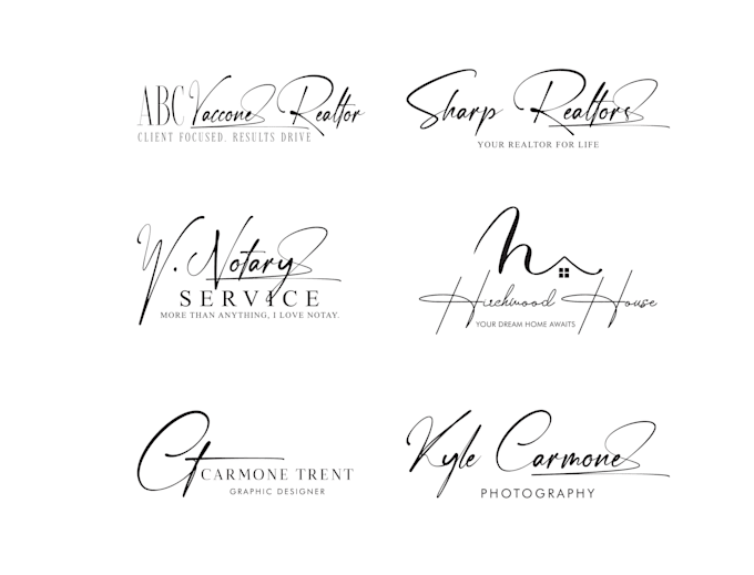 design handwritten signature photography scripted  logo