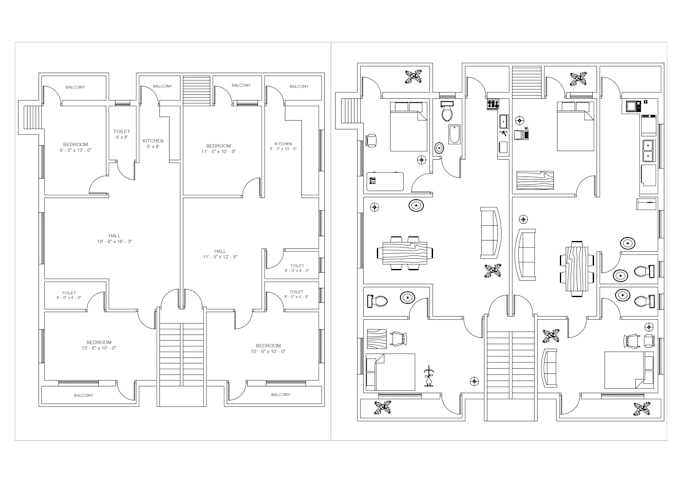 draft and redraw precise 2d architectural floor plans