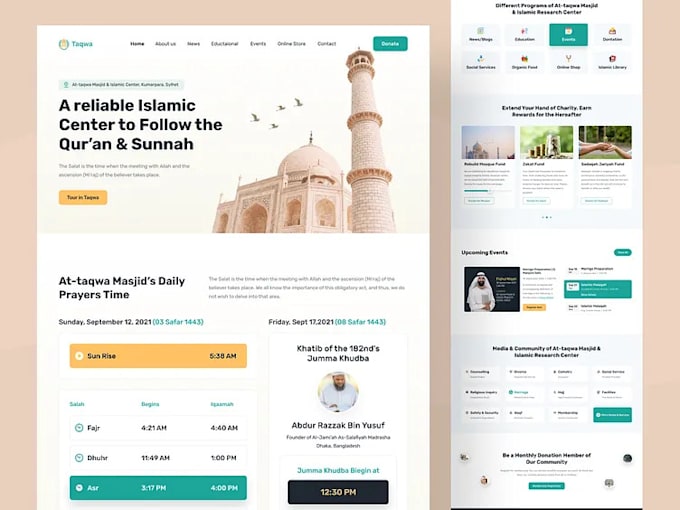 create islamic website, author website using wordpress, elementor, astra pro