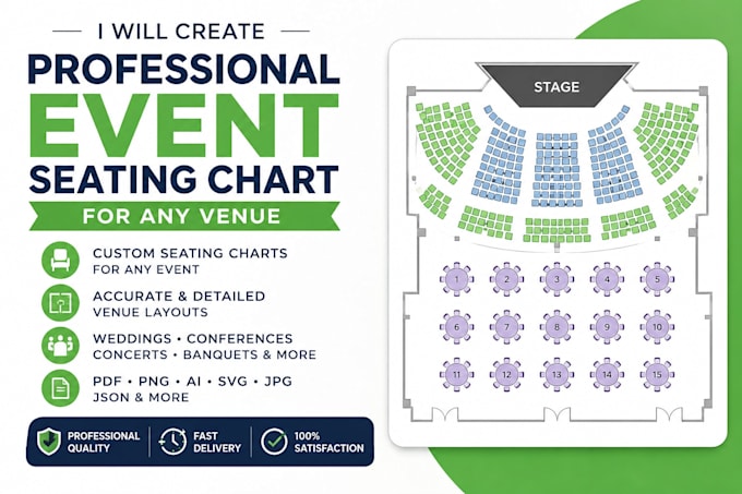 create a professional event seating chart for any venue