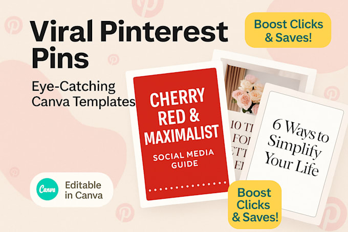 do scroll stopping pinterest pins and templates in cherry coded maximalist style