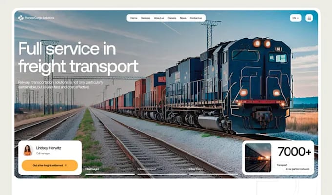 design trucking logistics website, dispatch cargo website
