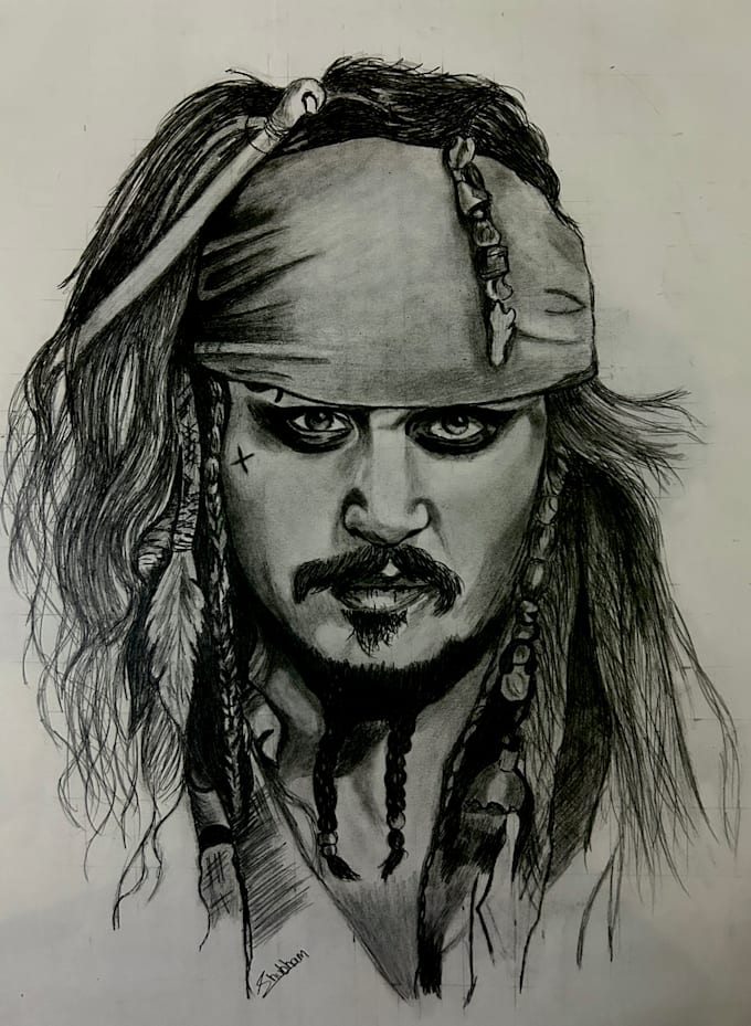 create relastic pencil sketch of human face