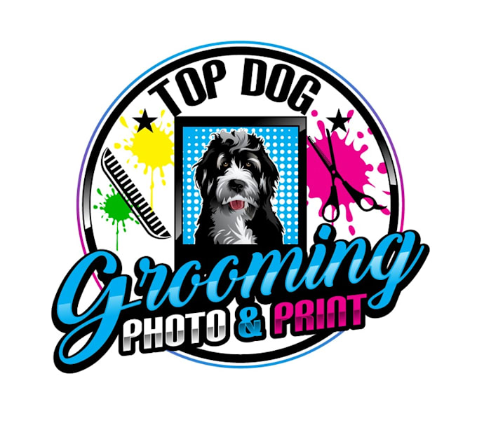 do good looking creative dog grooming business logo