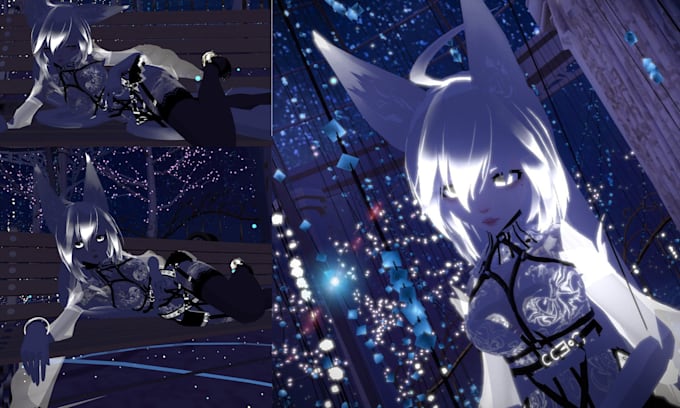 do custom 3d vrchat avatar model pngtuber avatar anime vtuber model