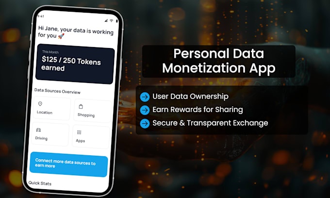 create a personal data monetization platform like reklaim or dimo