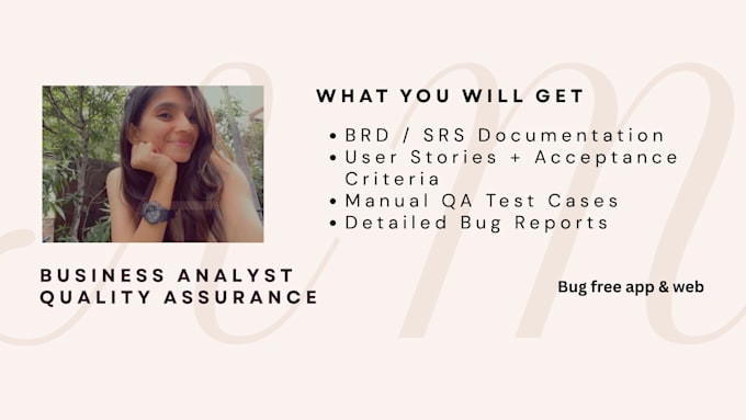 provide business analysis and manual QA testing for your web and mobile app