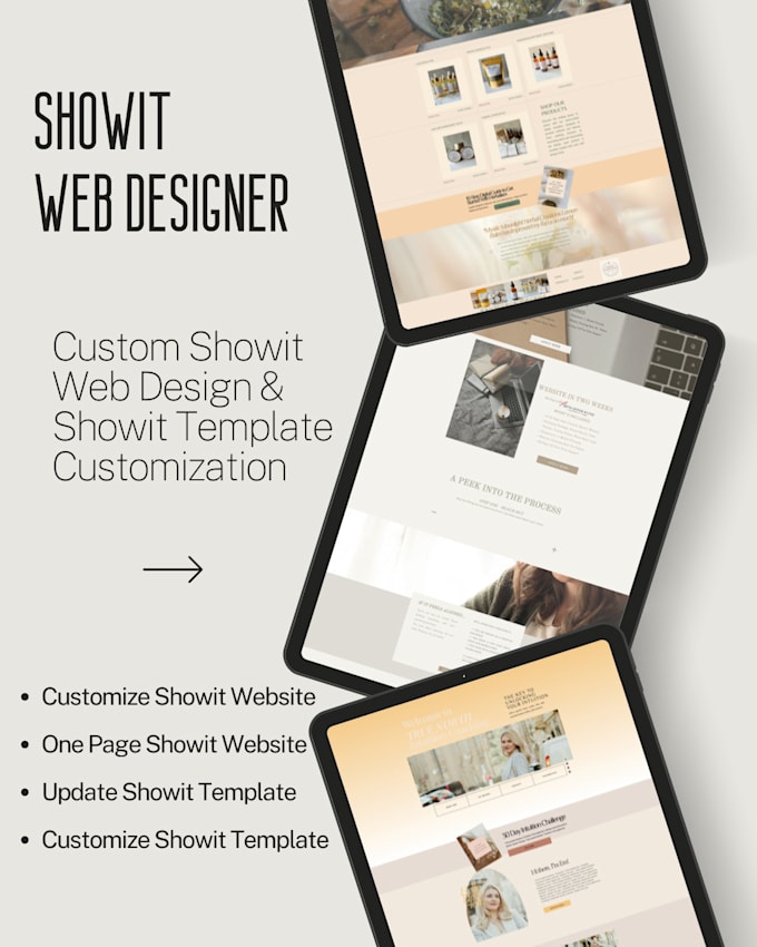 custom one page showit website