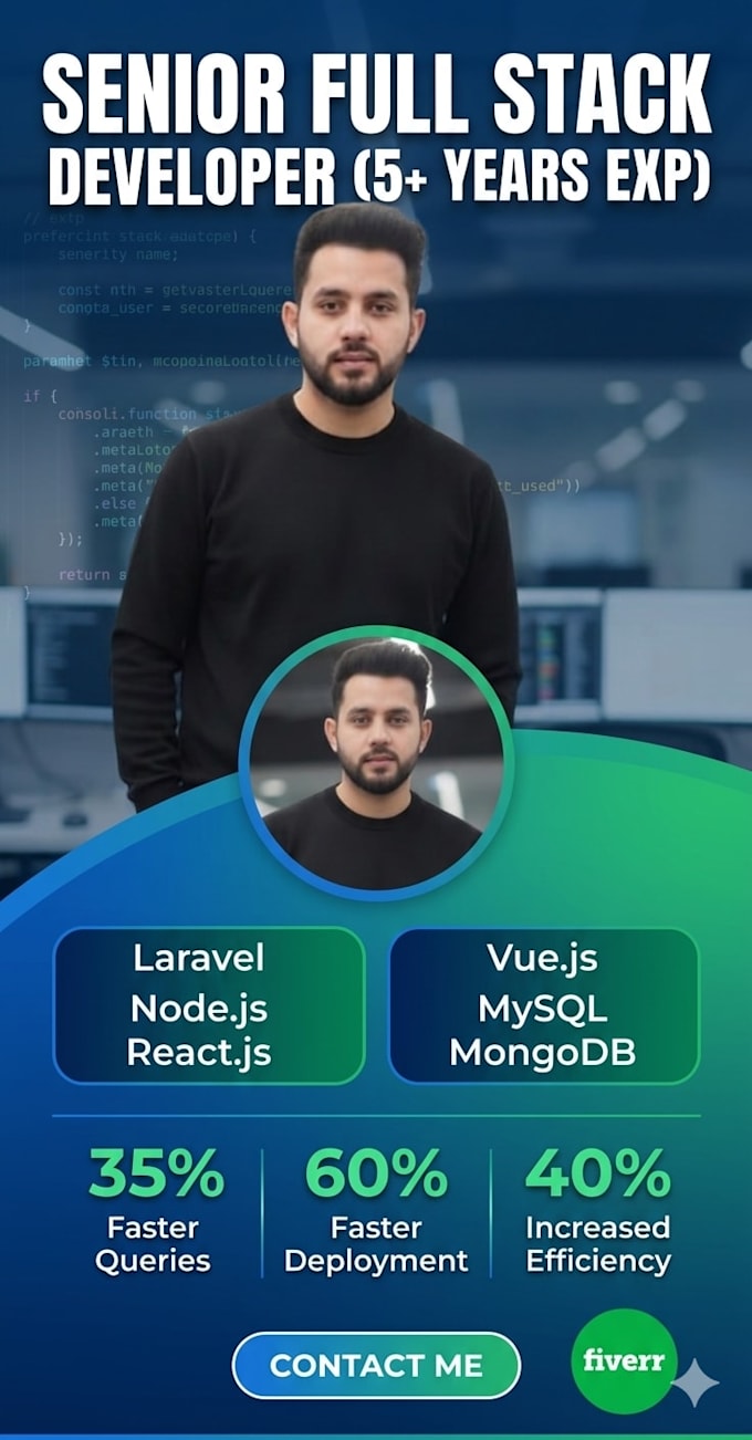 full stack laravel react developer API and docker