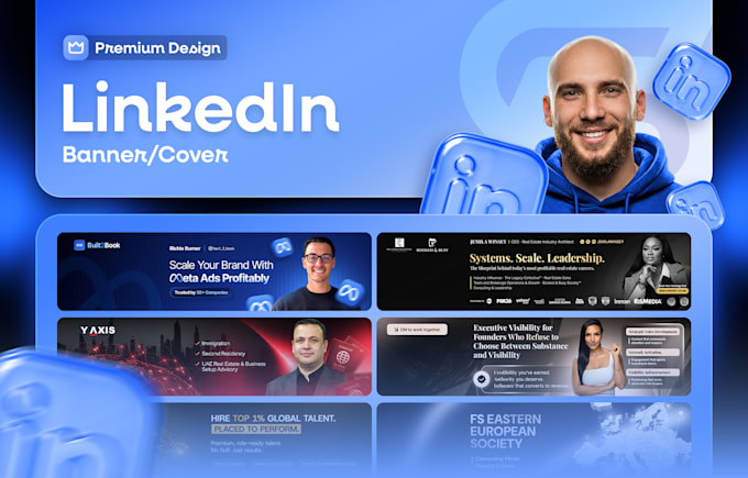design premium and professional linkedin banner