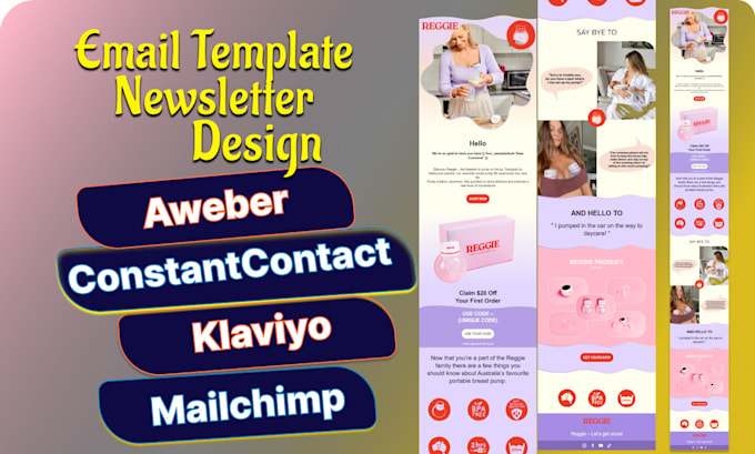 design aweber, constant contact, klaviyo, mailchimp email template newsletter