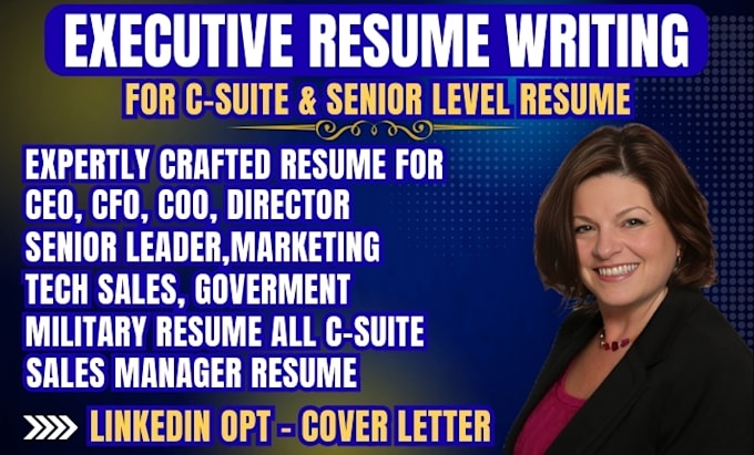 Write executive resume writing ats resume writing cover letter linkedin ...