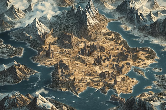 make a fantasy map illustration