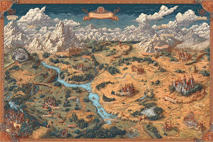 do fantasy map design map maker vector map illustration