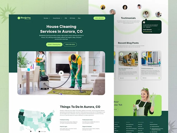 create janitorial website, car dealing website using wordpress, divi, yoast seo