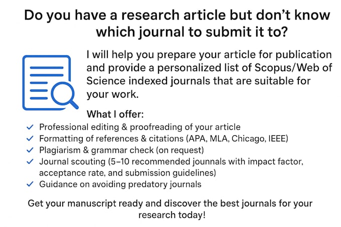 format edit your article and provide scopus journal recommendation for eb1 niw