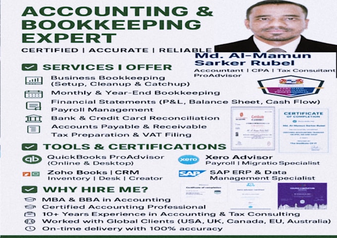 do bookkeeping using xero or quickbooks or zoho