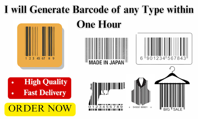 generate barcode of any type within one hour