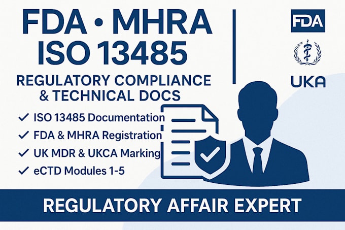 develop iso 13485, fda, mhra, UK mdr technical documentation and registration