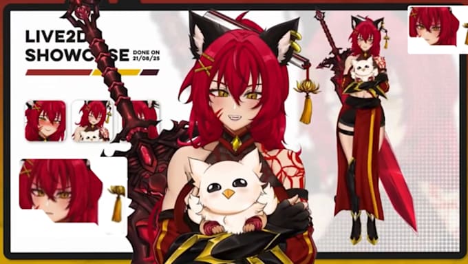 create a  v tuber avatar, live2d design, 3d v tuber , vtuber outfit anime