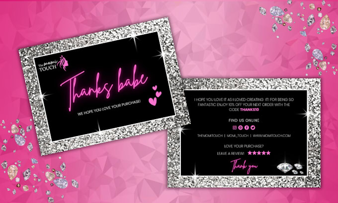 design luxury thank you card and insert card