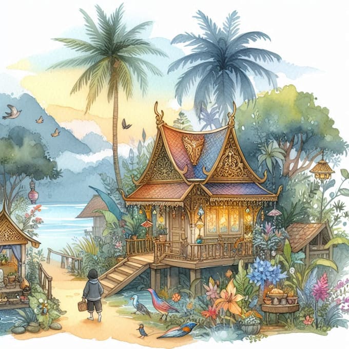 paint custom watercolor illustrations and clipart