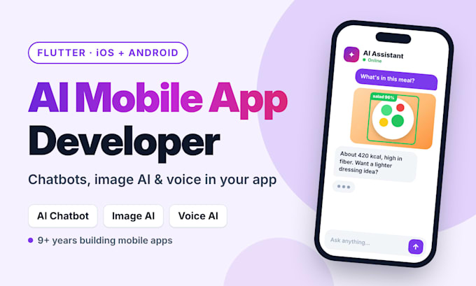 be your ai app developer and build an ai mobile app in flutter