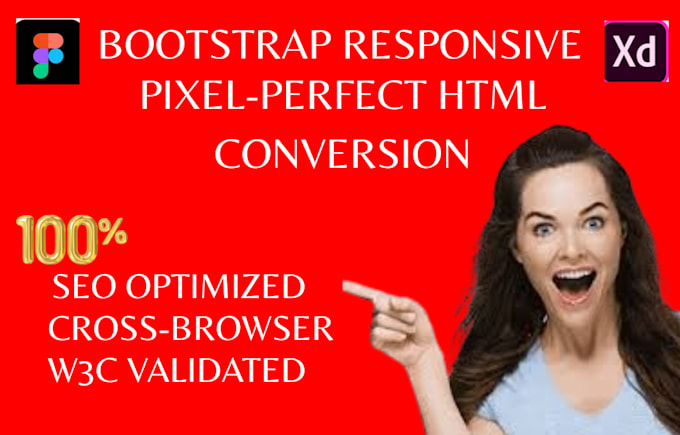convert figma to html, psd to html, and xd to html css bootstrap responsive