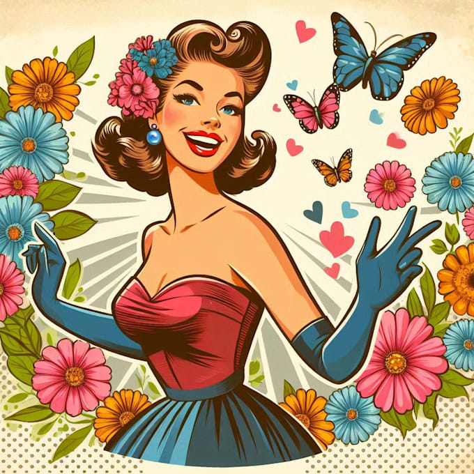 Make sexy pin up girl illustration for graphic retro pinup design by ...