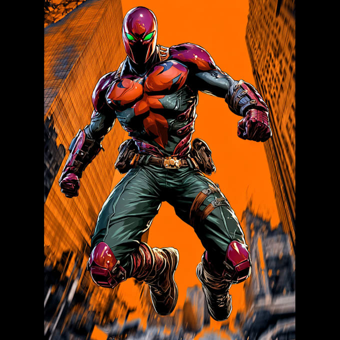 create custom superhero character in action
