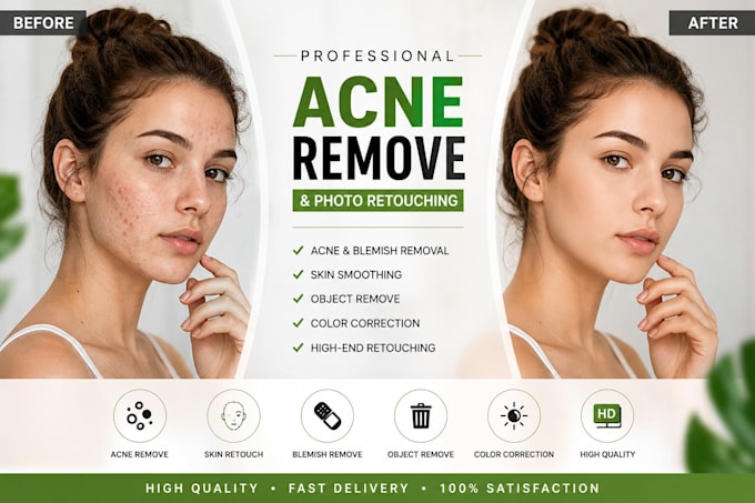 remove professionally acne or retouching your photos