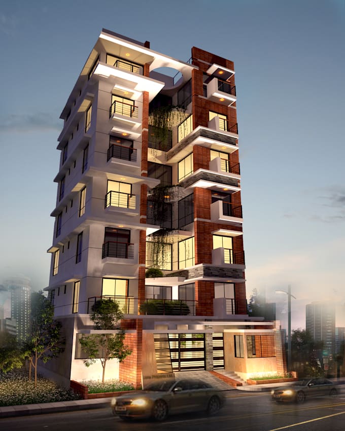 create architectural 3d exterior render by 3ds max